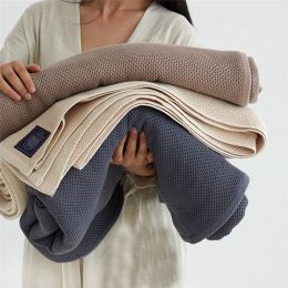 Honeycomb Air Layer Towel Blanket Double Sofa Beach Solid Throw Blanket Luxury Cobertor Double Blankets For Beds 3 Colors