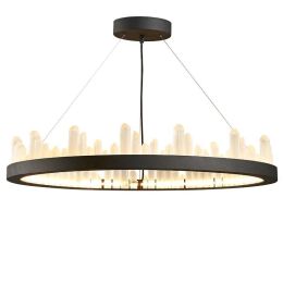 Hot sale Ring LED Crystal Pendant Light Kung Modern droplight circle simple Hanging Lamp two years Guarantee Lustres Luminaire