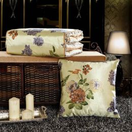 Ice Silk Painting European Pillow luxury/Plaid/Elegant/Flower/Home/Sofa/Car Cushion/Blanket/Throw
