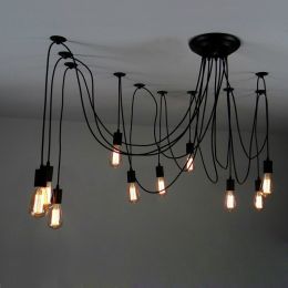 Industrial Loft 10 Light Adjustable Swag Multiple Pendant Light Ceiling Light