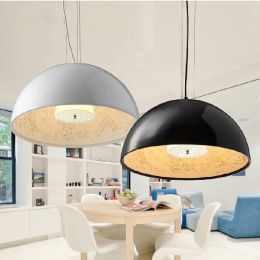 Italian coffee shop Dia40- 60cm White/Black/Golden/Brown Pendant Lamps Fixture Big Dining Room Resin Lamp lighting fixture