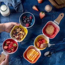 Japanese Creative Tray Ceramic Tableware Dried Fruit Seasoning Sauce Dishes Platter Compote Three Bowls dinner plates
