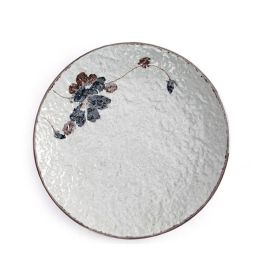 Japanese Style Ceramic Plate Hand Painted Floral Pattern Spaghetti Omelette Plate Dish Home Vintage Tableware Cake Round Saucer