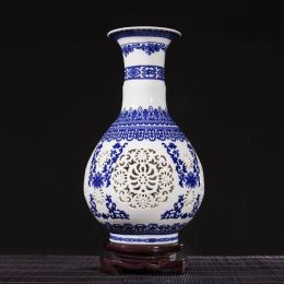Ceramics Hollowed Out Blue And White Porcelain Vases New  Interior Portraits Bedroom Decorations vase for home