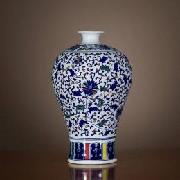 Ceramics Imitation Of Qianlong Handpainted Blue And White Flower Vase New  Living Room decorative ceramic vase