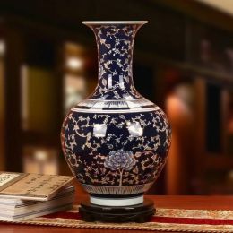 Peony of blue and white porcelain vase of home vase for wedding decoration blue and white ceramic  vase