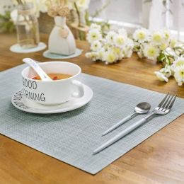 Lekoch 5pcs/lot PVC Table Placemats Non-slip Insulation Placemat Washable Table Mats Coffee Coasters For Dining Kitchen Table