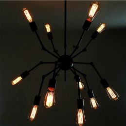 long leg Bar black spider lamp E27 Edison iron pendant lights luz dining room Foldable vintage spider light (bulb not included)