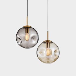 Abajur Nordic Designer Bump Glass Ball Bedroom Study Pendant Light Simple Art Restaurant Living Room LED Lamparas