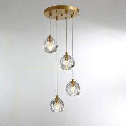 de teto nordic copper diamond crystal lights for restaurant dining room abajur hanging lamp chandelier light fixtures