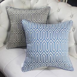 Luxury Chenille Jacquard Cushion Cover High-precision Thick Almofadas Simple Home Decor Square Geometric Pillow Case Car Covers