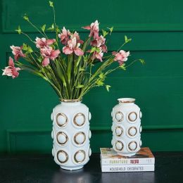 Luxury High Temperature Ceramic Vase Home Decoration Ornaments Dry Flower Decorations European Home Model Room