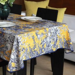Luxury Noble Bohemian Linen Cotton Table Cloth Lace Edge  Tea Tablecloth Rectangular Manteles Hotsale Table Cover