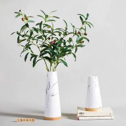 Marble Pattern Ceramic Flower Vase Decoration Creative Living Room Artificial Flower Artificial Flower Art