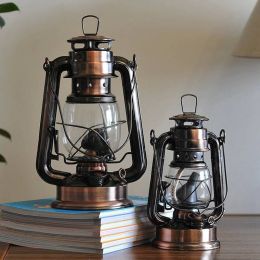 Mediterranean Style Lantern Bronze Oil Lamp furnishing articles Iron hurricane lamp Candle holders