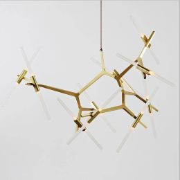 Modern 110v 220v Roll Hill Agnes LED gold branch chandeliers light lamp 6/10/14/20 heads gold suspended drop lighting luminaire