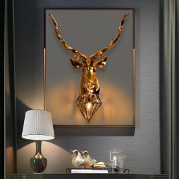 Modern American  Deer LED Wall Lamps Antlers Wall Light Fixtures Living Room Bedroom Bedside Lamp Led Sconce Home Luminaire