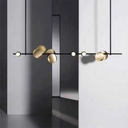 Modern Art Pendant Lamps Beauty Salon Lighting Luxury Strip LED Pendant Lights Bedroom Living Room Hanging Lamp Kitchen Fixtures