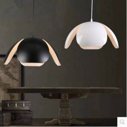 Modern black white aluminum pendant light dia 40cm flower shape edison light fixture cafe/bar/restaurant art deco hanging lamp