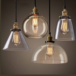 Modern Clear Glass Pendant Light  E27 90-240V Edison Bulbs Hanging Lamps For Home Restaurant bar cafe Decor glass light fixture