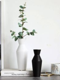 Modern Design Black And White Ceramic Vase Home Accessories Desktop Decoration Flower Soft Decoration