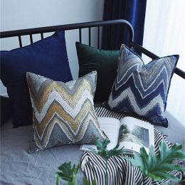Modern Elegant Cushion Cover Designer Luxury Decorative Pillow Case Abstract Pattern Almofadas Cojines Sofa Ripple Car Covers