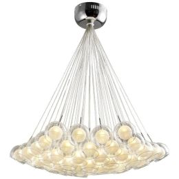 Modern Glass LED Pendant Lights clear For Living Dining Room Bedroom Home Decoration Chrome Glass G4 AC220V Hanging Lamp Fixture