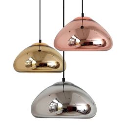 Modern glass Pendant Lights dia 18cm 30cm plated Gold Silver Copper mirror glass Hanging Lamp For Dinning Room Kitchen bedroom