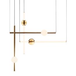 Modern LED Chandelier Lighting Loft Pendant Lamps Metal Ball Vertical Lustre Home Indoor Decor Luminaire Hanging Lamps Luminaire