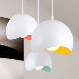 Modern LED Pendant Light Fixtures Semicircular Color Macaron Aluminum Pendant Lamp Living Room Restaurant Hanging Lamp Luminaire