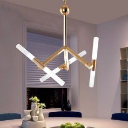 Modern Living Room Restaurant Gold Chandelier Personality Fashion Simple Bedroom Creative Study LED Chandelier