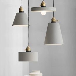 Modern Loft 8 Kinds Cement Pendant Lights Led Industrial Concrete Pendant Lamp Creative Art Hanging Lamps for Cafe Restaurant