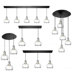 Modern LOFT LED Pendant Lights Clear/gray/amber Glass Pendant Lamps Lampshade Hanging Lamp Cafe Bar Restaurant Lighting Fixtures