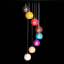 modern long spiral pendant lights e27 Duplex buildings stair aluminum shade pendant lamp shaded lamps Interior Lighting Pendants
