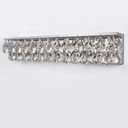 Modern Luxury Luminous LED Crystal Wall Sconce Bath Vanity Light in Polished Chrome Finish