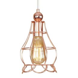 Modern metal cage suspension lamp creative plated rose gold iron cage Scandinavian loft Hanging Lamp for restaurant bar lighting