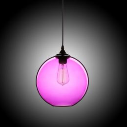 Modern Minimalist Clear / Plum Glass Single-Light Globe Ceiling Pendant Light Incandescent Bulb Included