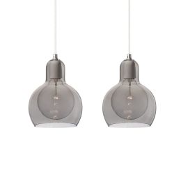Modern Minimalist Mouth-Blown Gray Glass Large 1-Light Pendant Light