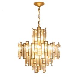 Modern Nodric LED Pendant light Living room stainless steel plated lamp body K9 crystal droplight home decoration E14 lighting