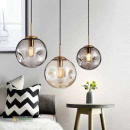 Modern North European Bar Pendant Light Bedroom Lamp Bedhead E27 Living Room Hanging Lights Glass Restaurant Led Lamps