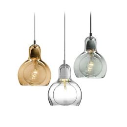 Modern Pendant Lights Clear Glass Lampshade Loft Pendant Lamps E27 220V for Dinning Room Home Decoration Lighting Amber Glass