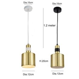 Modern simple LED Pendant light gold metal lampshade  hanglamp E27 3W LED lamp holder nodric droplight