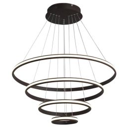 Modern simple LED pendant lights 4 circle rings acrylic aluminum body hanging lamp for home office decoration lighting fixtures