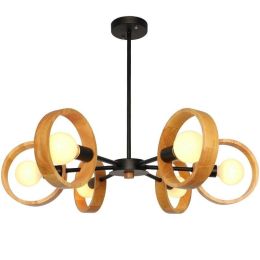 Modern simple macaron wood Pendant light for foyer bedroom rubber frame lighting fixture black white metal lamp body droplight