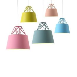Modern simple Nordic macaron pendant lights  colorful dining room  bar bedroom bedside coffee house creative LED droplight