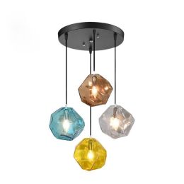 Modern Stained Crystal Glass Stone LED ceiling lamp Creative Restaurant Pendant Light Bar, Art Pendant Lamps
