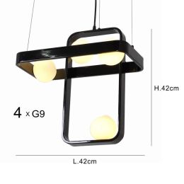 Modern Suspended pendant light loft black metal body galss shade  hanging lamp fixture acrylic luminaire home decor