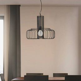 Modern Suspension Luminaire Wrought Iron Striped Lantern LED Chandelier Lighting Nordic Art Restaurant Living Room Hanging Lamp