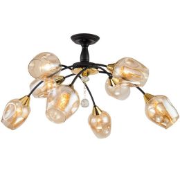 modern Vintage led ceiling lights home lighting glass  Iron Ceiling Lamp E27 Bulb Living Room crystal Lamparas De Techo