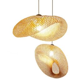 Modern weave bamboo Pendant Light Southeast Asia countryside style handmade hanging lamp for restaurant cafe industrial lighting